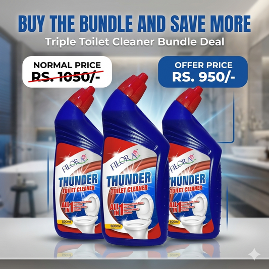 Pack of 3 - Toilet Cleaner THUNDER 500ml e Bundle